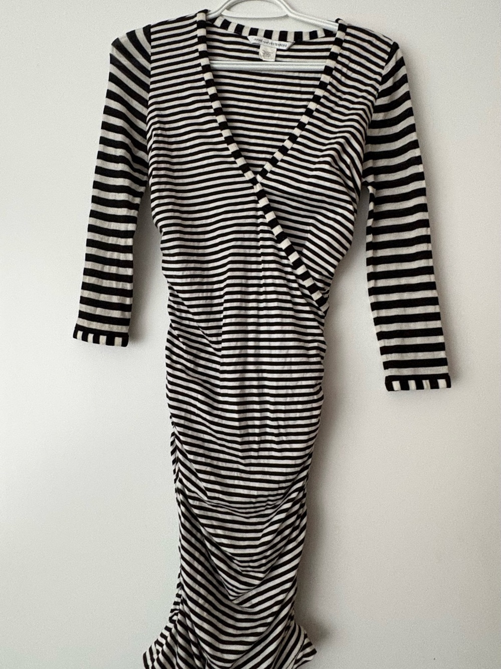 Diane Von Furstenberg Striped Wrap-Style Women’s Dress - Black and White